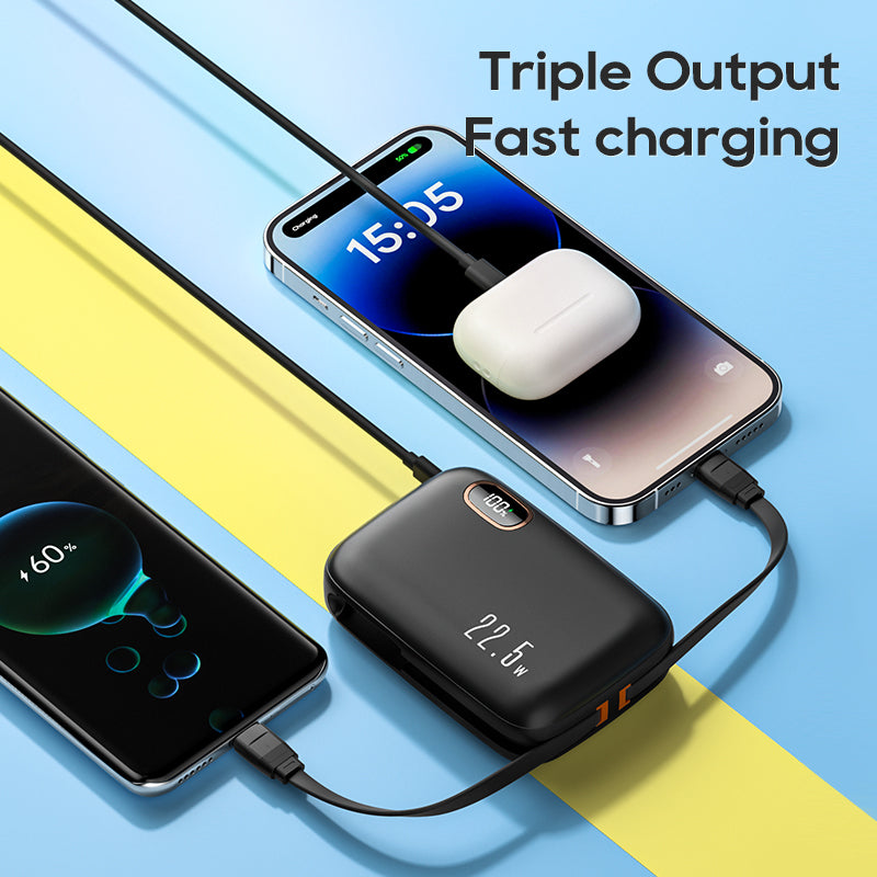 KUULAA KL-YD53 10000mAh Power Bank Cabled Design 22.5W Fast Phone Portable Charger KUULAA KL-YD53 10000mAh Power Bank Cabled Design 22.5W Fast Phone Portable Charger